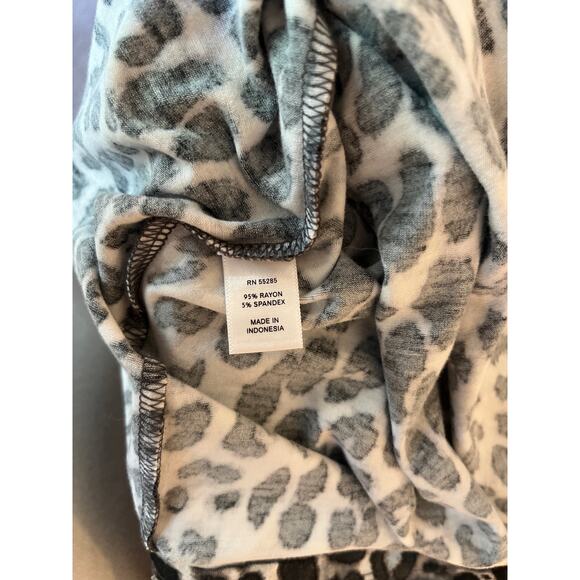 Express Leopard Print Knit Halter Maxi Dress Size S Gray Black Stretch Vacation - Picture 6 of 9